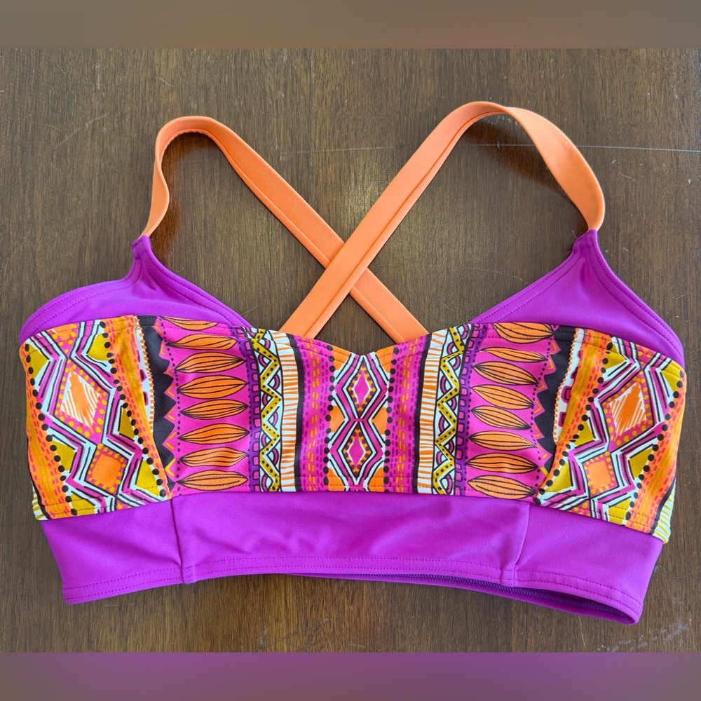 Prana Adjustable Strap Aztec Print Bikini Top Women’s Small